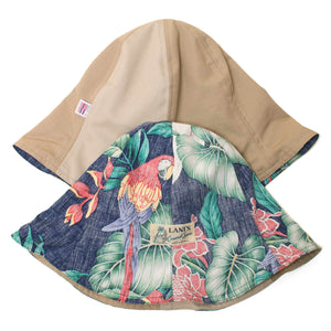 Reversible Tulip Hat "Ripstop x Parrots Navy"