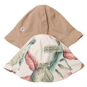 Reversible Tulip Hat "Leaves Beige"