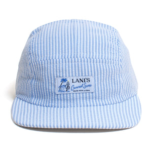 Seersucker Camp Cap "Blue"