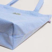 Seersucker Tote Bag "Blue"