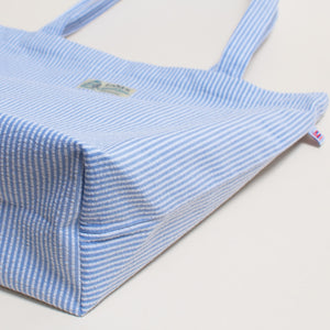 Seersucker Tote Bag "Blue"