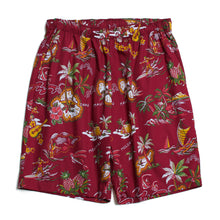 Cotton Walk Shorts "Island Map Burgundy"