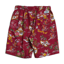 Cotton Walk Shorts "Island Map Burgundy"