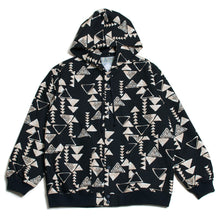 Hawaiian Barkcloth Hoodie "Kapa Black"