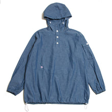 Cotton Chambray Pullover Hoodie "Blue"