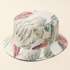 Reversible Hat "Leaves Beige x Cotton Twill"