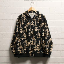 Hawaiian Barkcloth Hoodie "Kapa Black"