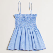 Seersucker Smocked Top "Blue"