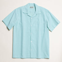 Seersucker Open-collared Shirt "Green"