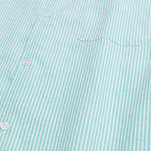 Seersucker Open-collared Shirt "Green"