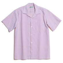 Seersucker Open-collared Shirt "Red"