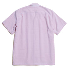 Seersucker Open-collared Shirt "Red"