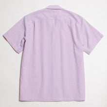 Seersucker Open-collared Shirt "Red"