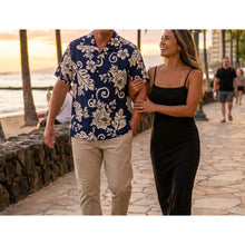 Rayon Aloha Shirt "Navy"