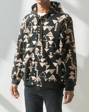 Hawaiian Barkcloth Hoodie "Kapa Black"