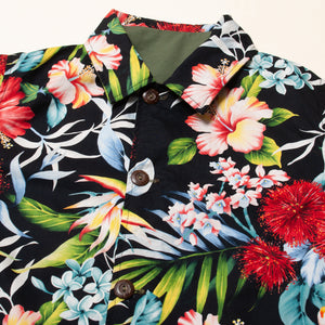 Ripstop x Hawaiian Floral Reversible Jacket "Olive"