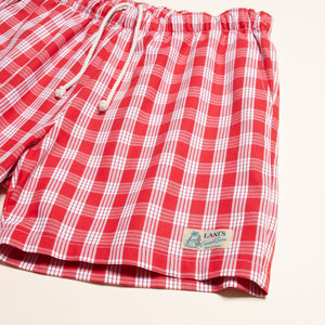 Short Length Palaka Shorts "Red"