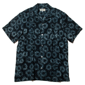 Rayon Batik Aloha Shirts "Smokey Flower"